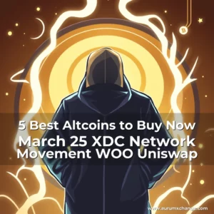 Artistic representation for 5 Best Altcoins to Buy Now March 25 XDC Network Movement WOO Uniswap