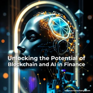 Artistic representation for Unlocking the Potential of Blockchain and AI in Finance