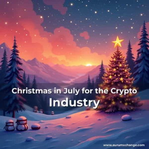 Artistic representation for Christmas in July for the Crypto Industry