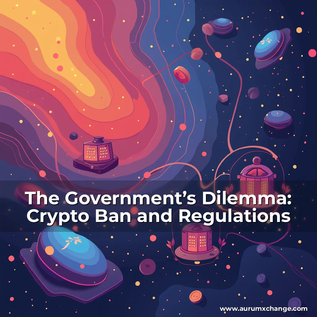 Artistic representation for The Government’s Dilemma: Crypto Ban and Regulations